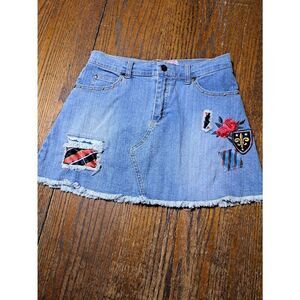 Girls Size 14 Stuff by Hilary Duff Y2K Denim Blue Jean Patchwork Mini Skirt